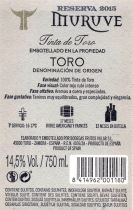 MURUVE RESERVA 2014, 2015 TORO D.O.
